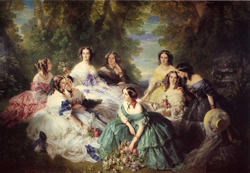 Franz Xaver Winterhalter The Empress Eugenie Surrounded by her Ladies in Waiting Germany oil painting art